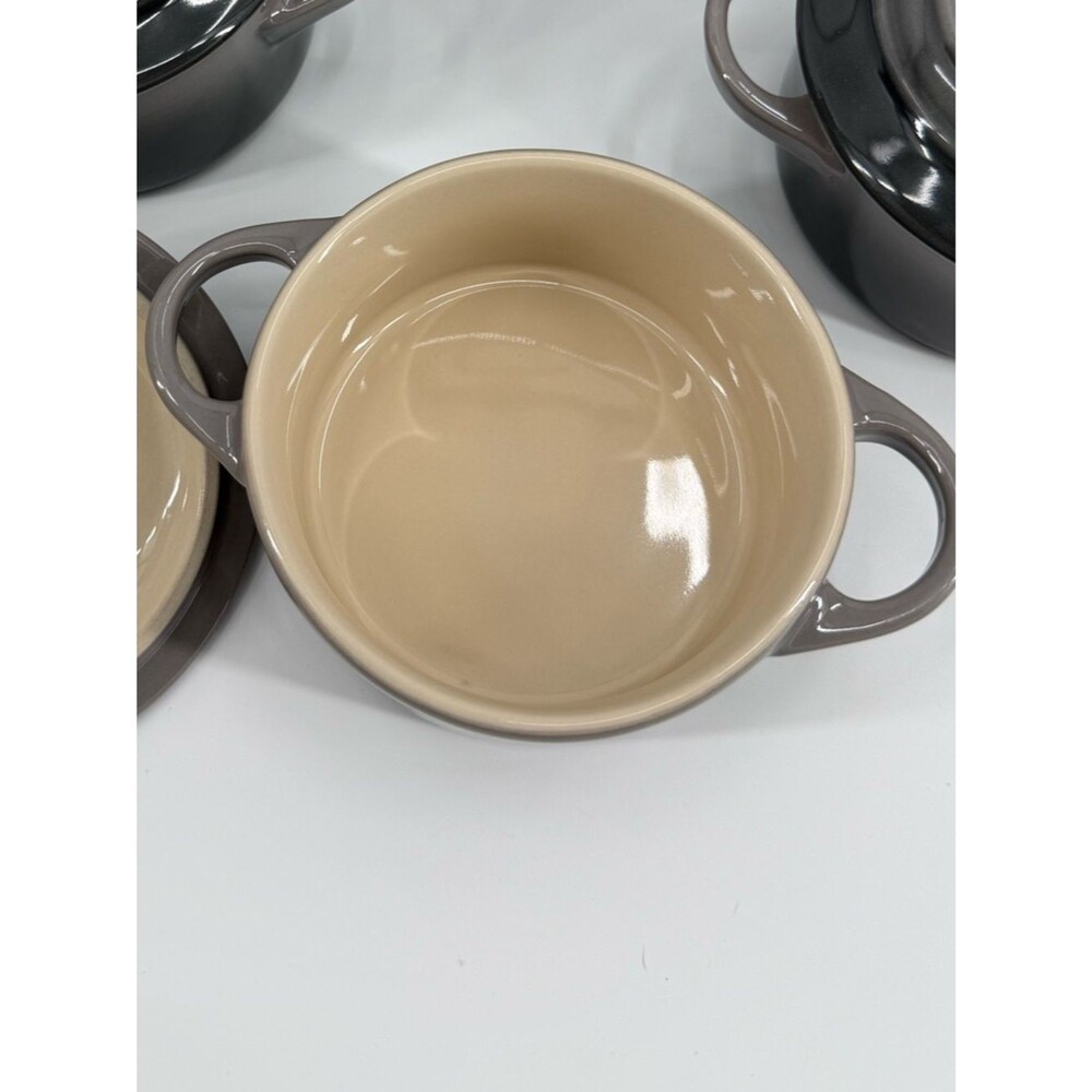 Le Creuset Mini Round Cocotte in Oyster | 8 oz - Picture 3 of 8